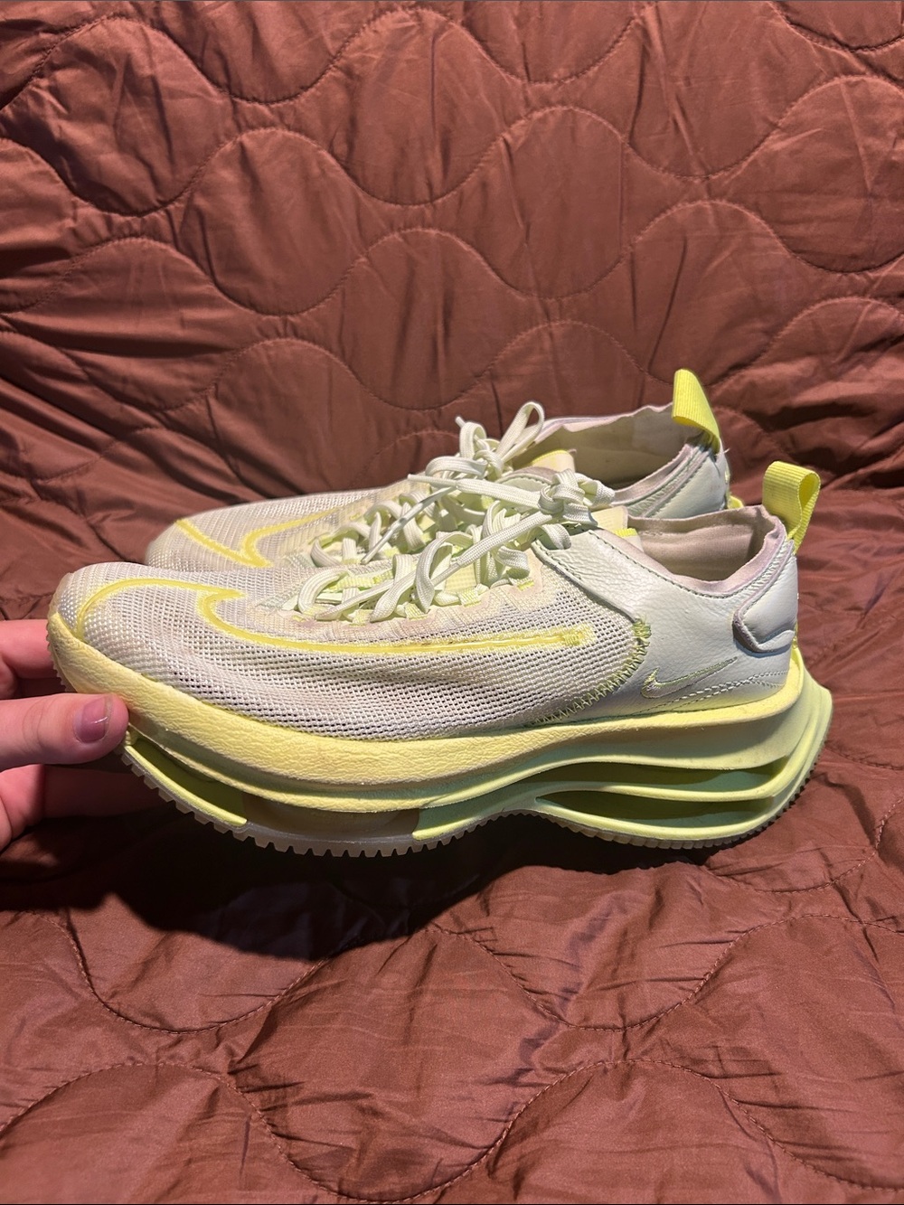Nike Women’s Running Sneakers - White and Pale Yellow - Picture 2 of 5